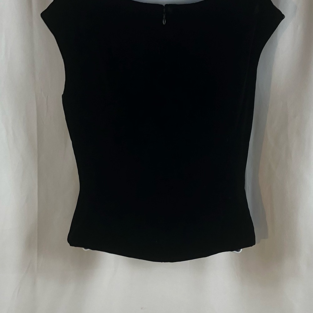 Ann Taylor black velvet rayon/silk tank top 4 - Picture 8 of 14